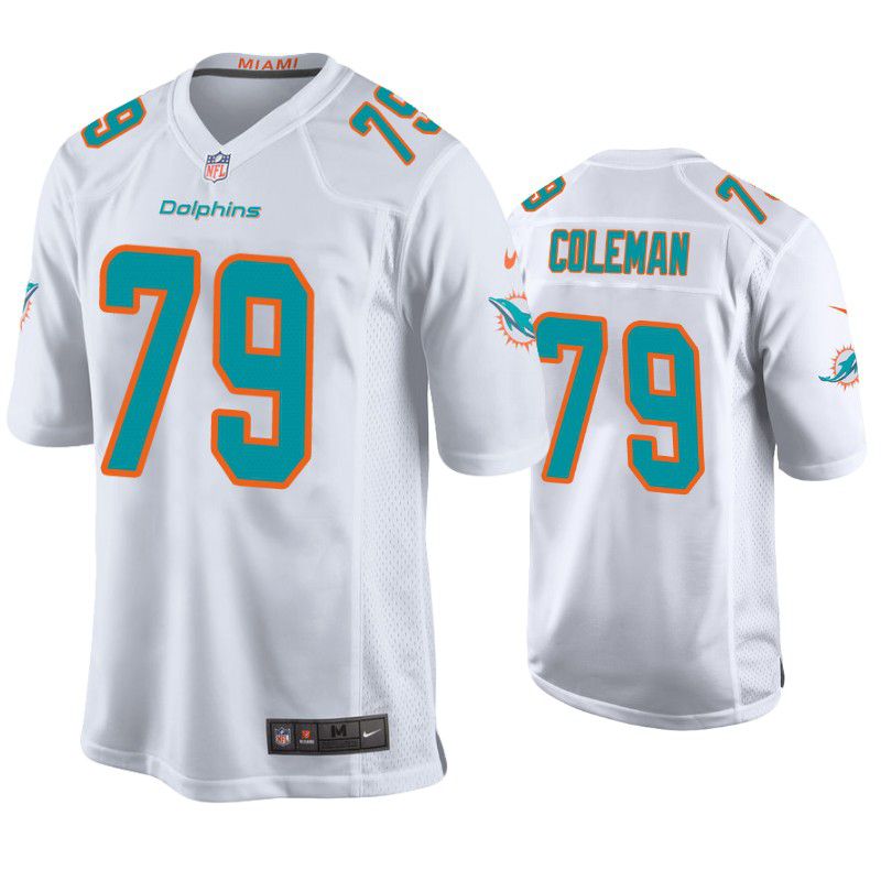 Men Miami Dolphins 79 Larnel Coleman Nike White Game NFL Jersey